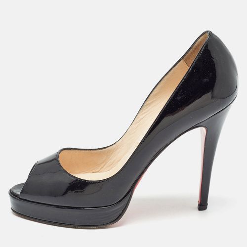 Christian Louboutin Black Patent Leather Platform Peep Toe Pumps Size 37 - Christian Louboutin - Modalova