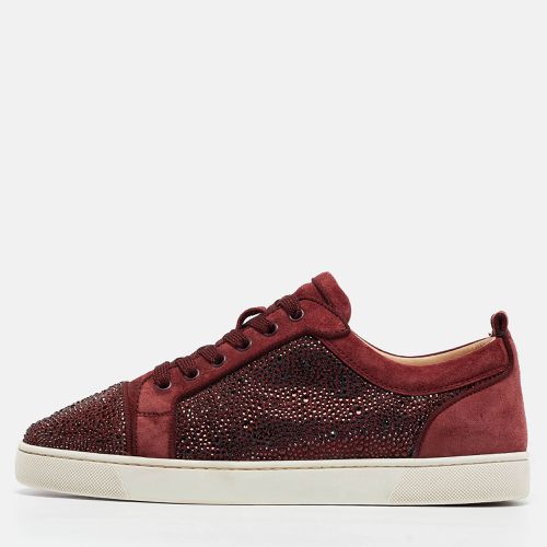 Christian Louboutin Burgundy Suede Louis Junior Strass Low Top Sneakers Size 42.5 - Christian Louboutin - Modalova