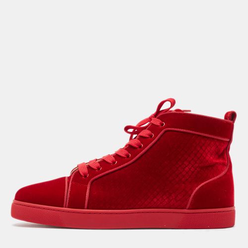 Christian Louboutin Red Velvet Louis High Top Sneakers Size 43 - Christian Louboutin - Modalova