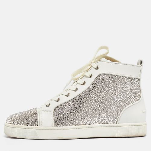 Christian Louboutin White Leather and Crystal Louis Strass High Top Sneakers Size 40 - Christian Louboutin - Modalova