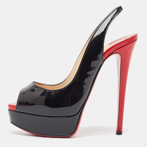 Christian Louboutin Black Patent Leather Lady Peep Sling Pumps Size 35.5 - Christian Louboutin - Modalova