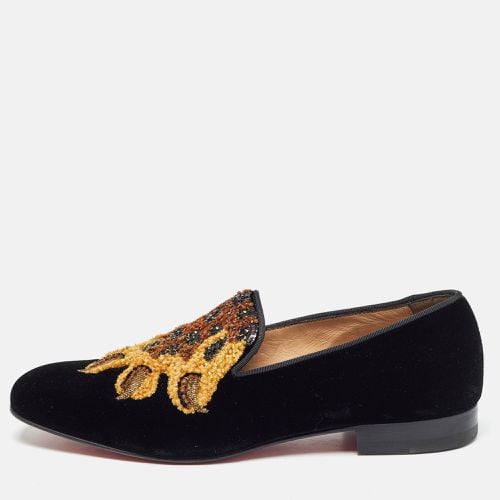 Christian Louboutin Black Velvet Embraided Smoking Slippers Size 40 - Christian Louboutin - Modalova