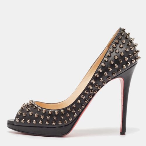 Christian Louboutin Black Leather Yolanda Spikes Pumps Size 38.5 - Christian Louboutin - Modalova