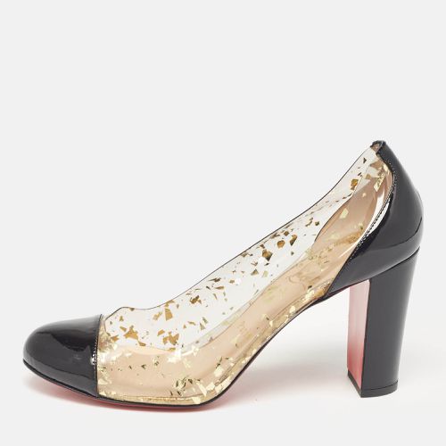 Christian Louboutin Black Patent Leather and Textured PVC Round Toe Pumps Size 39 - Christian Louboutin - Modalova