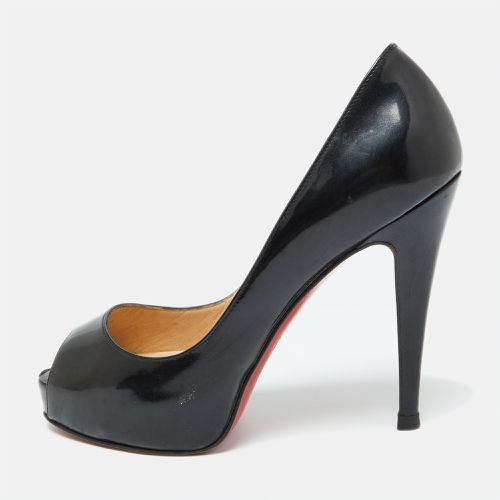 Christian Louboutin Black Patent Leather Lady Peep Toe Pumps 34.5 - Christian Louboutin - Modalova