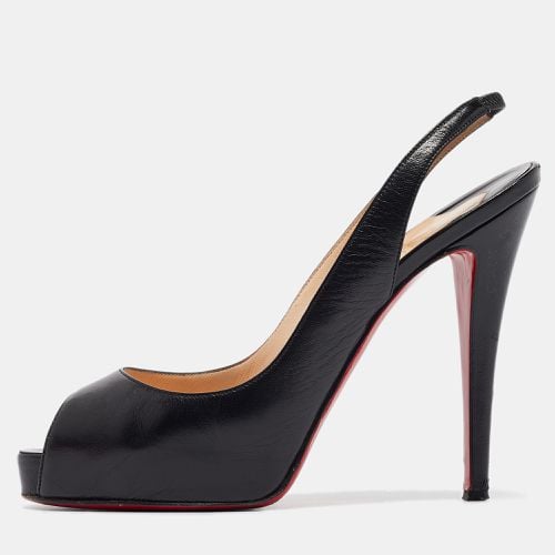 Christian Louboutin Black Leather No Prive Slingback Sandals Size 38 - Christian Louboutin - Modalova