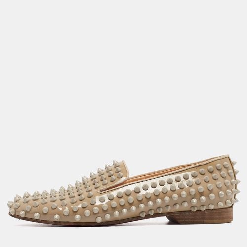 Christian Louboutin Brown Patent Rollerboy Spikes Smoking Slippers Size 37.5 - Christian Louboutin - Modalova