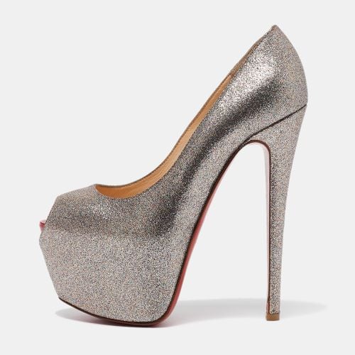 Christian Louboutin Gold Glitter Highness Peep Toe Platform Pumps Size 36.5 - Christian Louboutin - Modalova