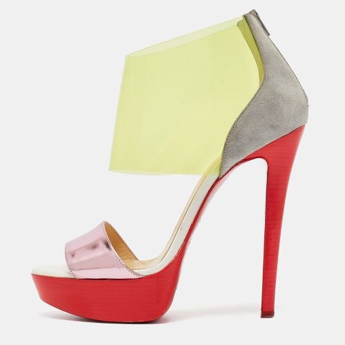 Christian Louboutin Tricolor Leather And PVC Dufoura Platform Sandals Size 36.5 - Christian Louboutin - Modalova