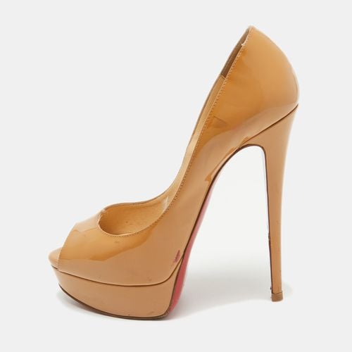 Christian Louboutin Beige Patent Leather Lady Peep Pumps Size 38 - Christian Louboutin - Modalova