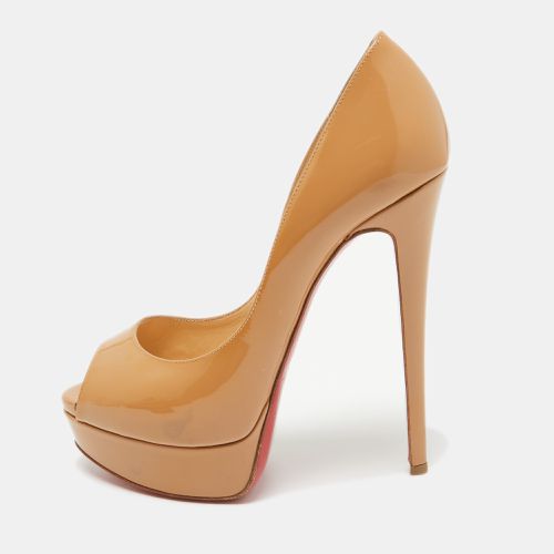 Christian Louboutin Beige Patent Leather Lady Peep Pumps Size 37 - Christian Louboutin - Modalova