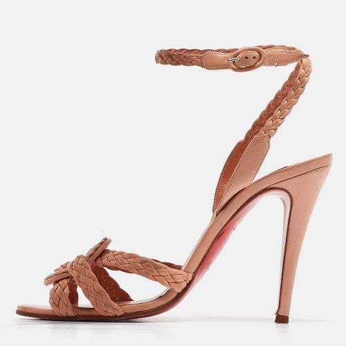 Christian Louboutin Beige Woven Leather Marilou Sandals Size 40.5 - Christian Louboutin - Modalova