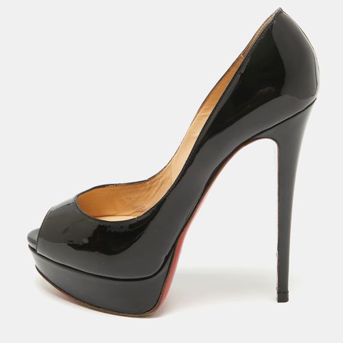 Christian Louboutin Black Patent Lady Peep Peep Toe Pumps Size 38.5 - Christian Louboutin - Modalova