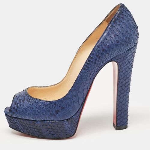 Christian Louboutin Blue Python Leather Lady Peep Peep Toe Pumps Size 37 - Christian Louboutin - Modalova