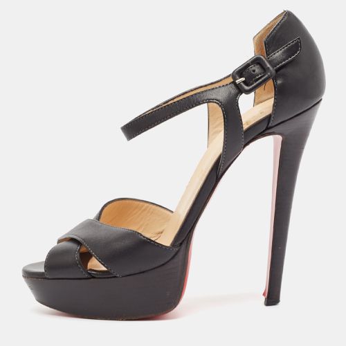 Christian Louboutin Black Leather Sporting Sandals Size 37 - Christian Louboutin - Modalova