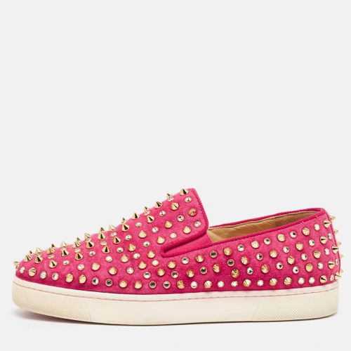 Christian Louboutin Pink Suede Boat Spike Slip On Sneakers Size 36 - Christian Louboutin - Modalova