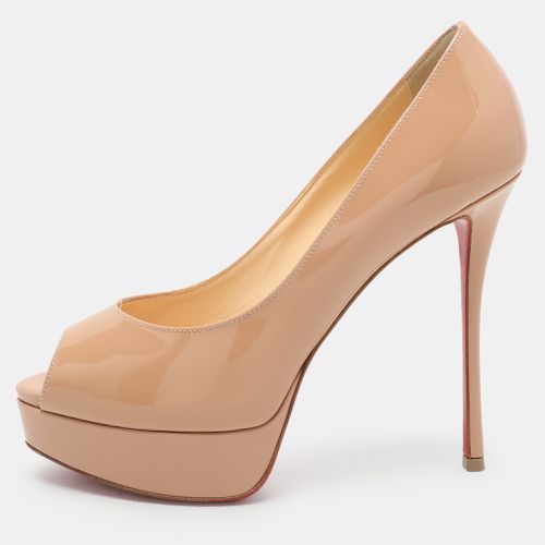 Christian Louboutin Beige Patent Leather Lady Peep Peep Toe Pumps Size 38.5 - Christian Louboutin - Modalova