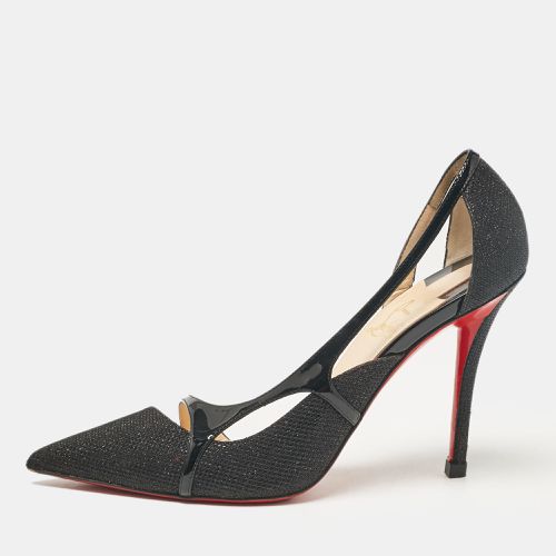 Christian Louboutin Black Lurex Fabric and Patent Leather Edith D'orsay Pumps Size 38 - Christian Louboutin - Modalova