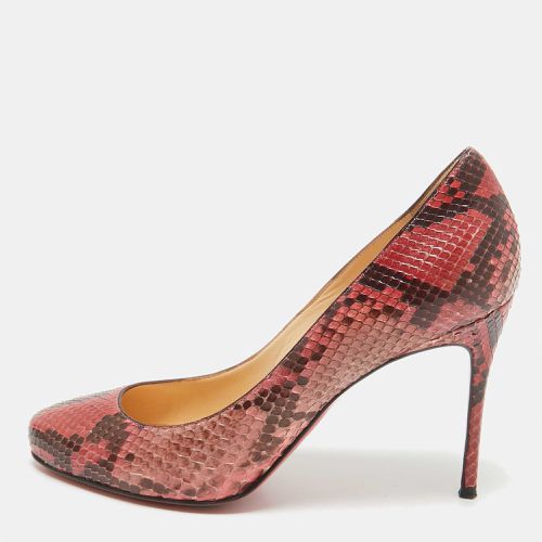 Christian Louboutin Pink/Brown Python Elisa Pumps Size 37 - Christian Louboutin - Modalova