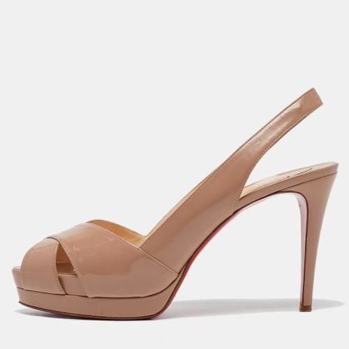 Christian Louboutin Beige Patent Leather Marpoil Peep Toe Pumps Size 41 - Christian Louboutin - Modalova