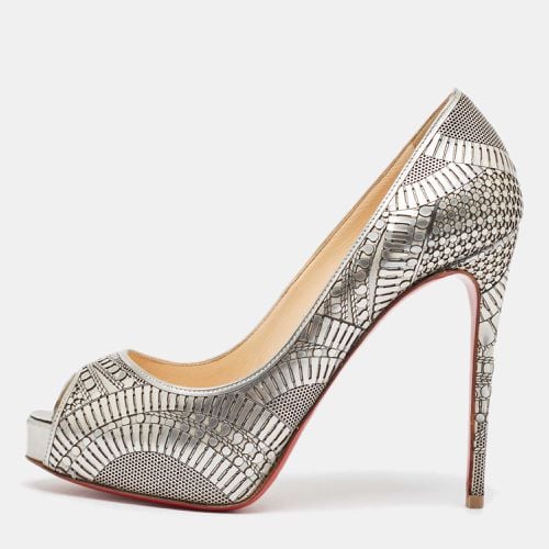 Christian Louboutin Grey Leather Suellena Platform Pumps 36.5 - Christian Louboutin - Modalova