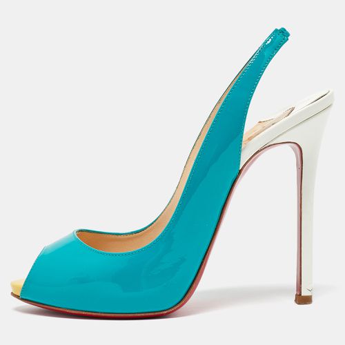 Christian Louboutin Tri Color Patent Leather Flo Sling Pumps Size 38 - Christian Louboutin - Modalova