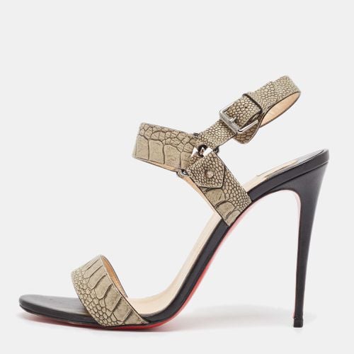 Christian Louboutin Grey Ostrich Leg Leather Sova Sandals Size 40 - Christian Louboutin - Modalova