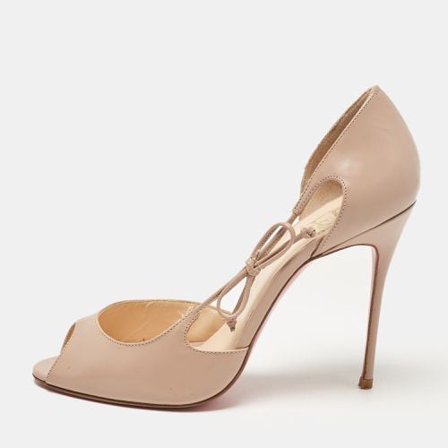 Christian Louboutin Beige Patent Leather Delico Peep Toe Pumps Size 39 - Christian Louboutin - Modalova