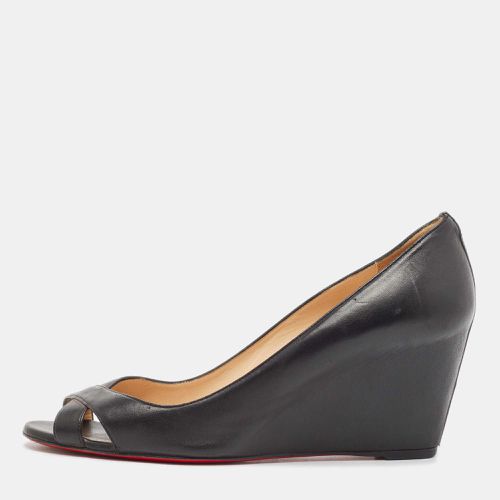 Christian Louboutin Black Leather Riveto Wedge Pumps Size 40.5 - Christian Louboutin - Modalova