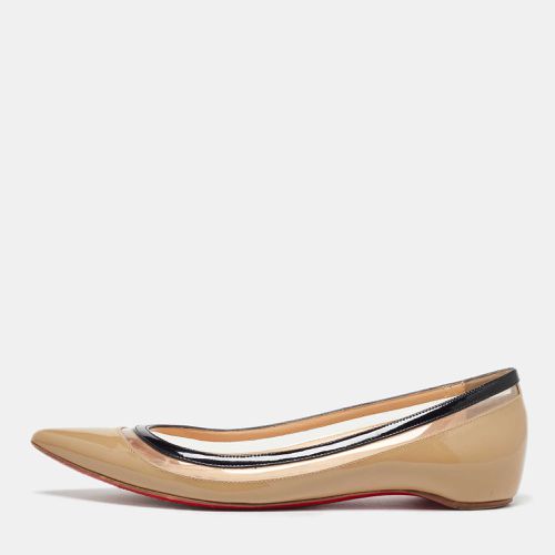 Christian Louboutin Beige/Black Patent Leather and PVC Paulina Ballet Flats Size 36 - Christian Louboutin - Modalova