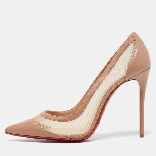 Christian Louboutin Beige Mesh and Leather Pointed Toe Pumps Size 38.5 - Christian Louboutin - Modalova