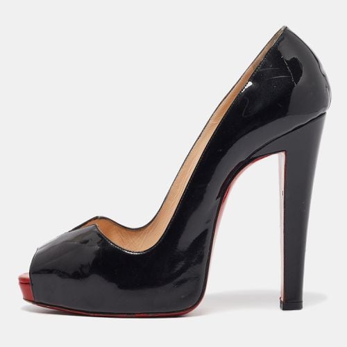 Christian Louboutin Black Patent Leather Carroseria Peep Toe Pumps Size 39 - Christian Louboutin - Modalova