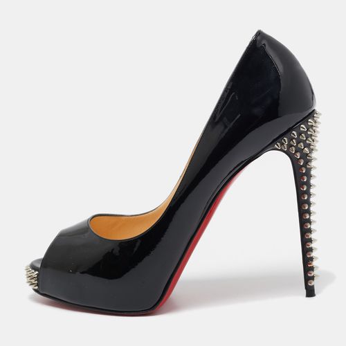 Christian Louboutin Black Patent Leather Very Prive Peep Toe Pumps Size 38 - Christian Louboutin - Modalova