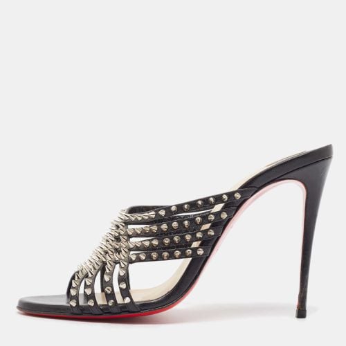 Christian Louboutin Black Leather Martha Spike Sandals Size 38 - Christian Louboutin - Modalova