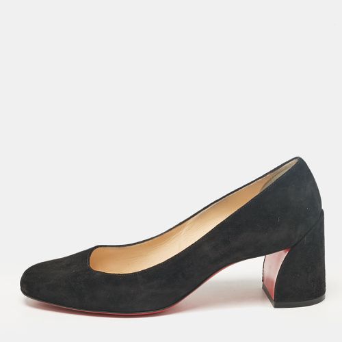 Christian Louboutin Black Suede Block Heel Pumps Size 39 - Christian Louboutin - Modalova