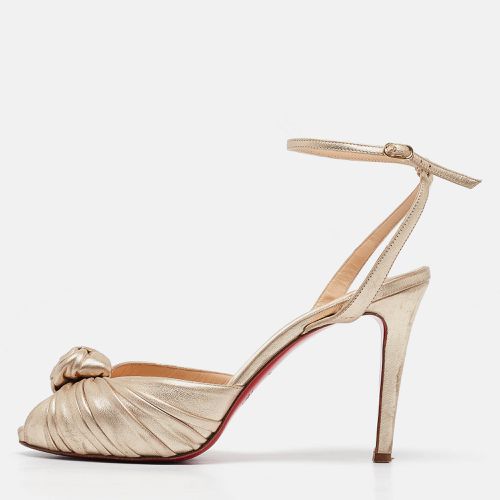 Christian Louboutin Gold Leather Greissimo Ankle Strap Sandals Size 37.5 - Christian Louboutin - Modalova