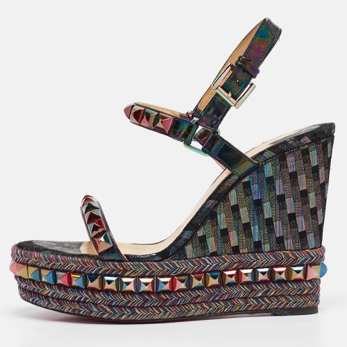 Christian Louboutin Multicolor Patent Leather Pyraclou Wedge Sandals Size 38 - Christian Louboutin - Modalova