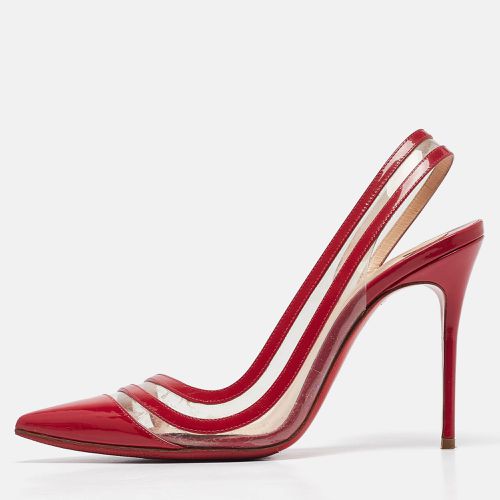 Christian Louboutin Red/Transparent Patent Leather and PVC Paralili D'orsay Pumps Size 37.5 - Christian Louboutin - Modalova