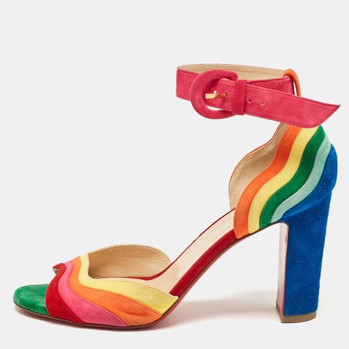 Christian Louboutin Multicolor Suede Rainbow Ankle Strap Sandals Size 38 - Christian Louboutin - Modalova