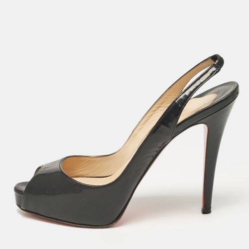 Christian Louboutin Black Patent Leather Private Number Sandals Size 37.5 - Christian Louboutin - Modalova