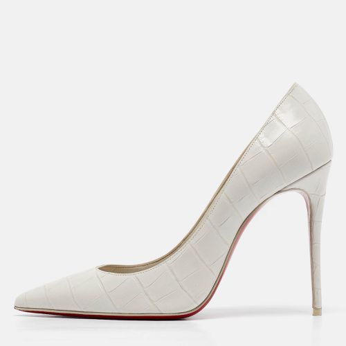 Christian Louboutin White Croc Embossed Leather Kate Pumps Size 38 - Christian Louboutin - Modalova