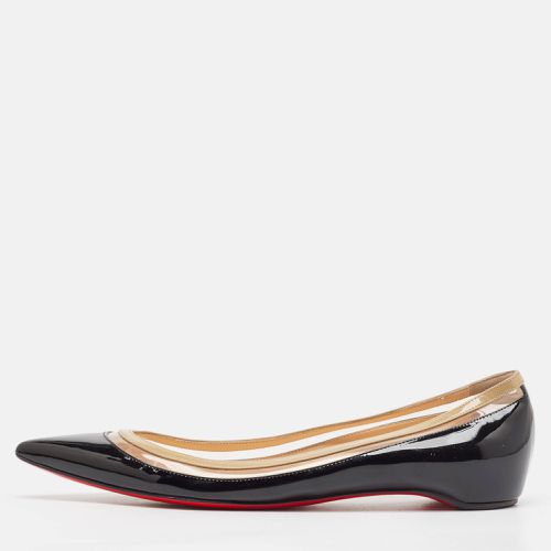 Christian Louboutin Black Patent Leather and PVC Paulina Ballet Flats Size 39.5 - Christian Louboutin - Modalova