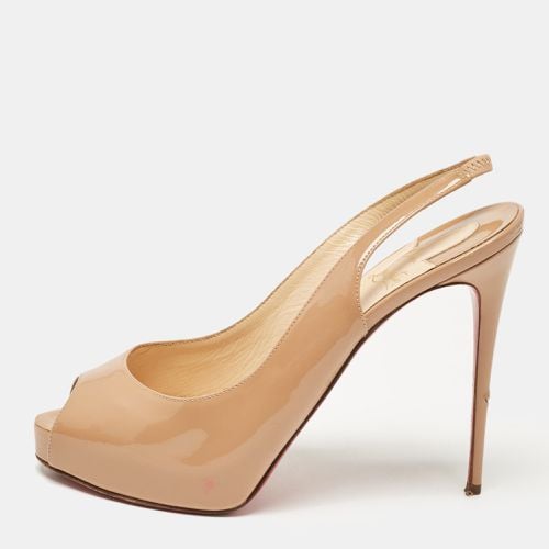 Christian Louboutin Beige Patent Leather Private Number Slingback Pumps Size 39 - Christian Louboutin - Modalova