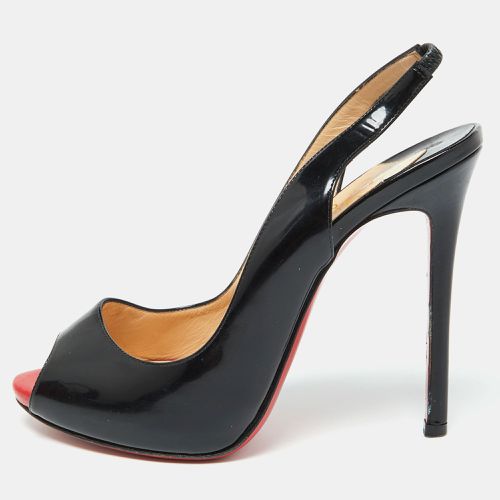 Christian Louboutin Black Patent Leather Private Number Slingback Sandals Size 37.5 - Christian Louboutin - Modalova