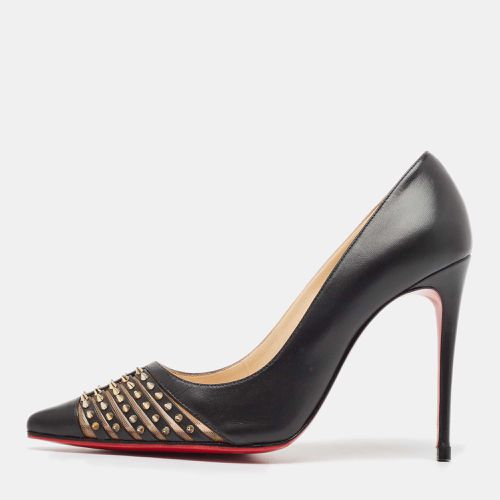 Christian Louboutin Black Leather and Mesh Bareta Pumps Size 37 - Christian Louboutin - Modalova