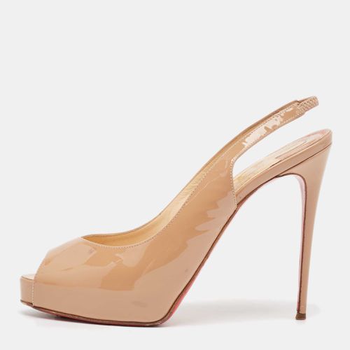 Christian Louboutin Beige Patent Leather Private Number Peep Toe Pumps Size 38 - Christian Louboutin - Modalova