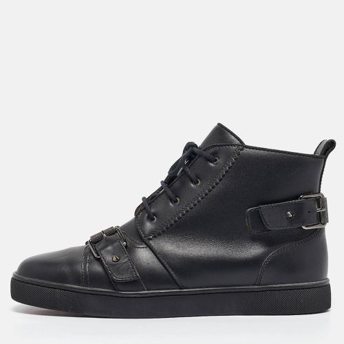 Christian Louboutin Black Leather Monono High Top Sneakers Size 40.5 - Christian Louboutin - Modalova