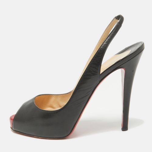 Christian Louboutin Black Leather Private Number Peep Toe Pumps Size 40 - Christian Louboutin - Modalova