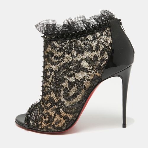 Christian Louboutin Black Lace and Patent Leather Juliettra Booties Size 38 - Christian Louboutin - Modalova