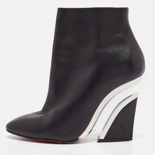 Christian Louboutin Black Leather Levitibootie Ankle Length Wedge Boots Size 37.5 - Christian Louboutin - Modalova